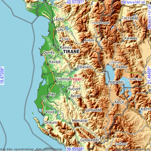 Topographic map of Tregan