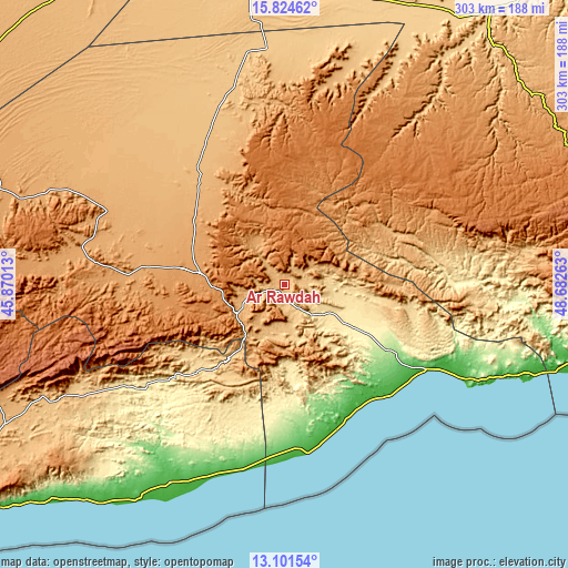 Topographic map of Ar Rawḑah