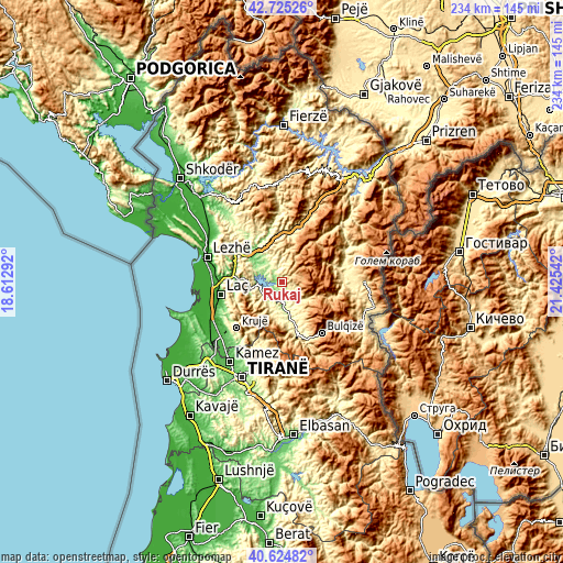 Topographic map of Rukaj