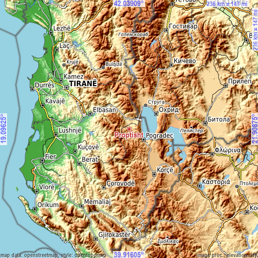 Topographic map of Proptisht