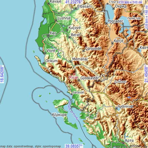 Topographic map of Picar