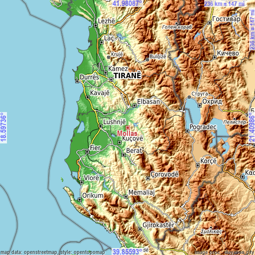 Topographic map of Mollas