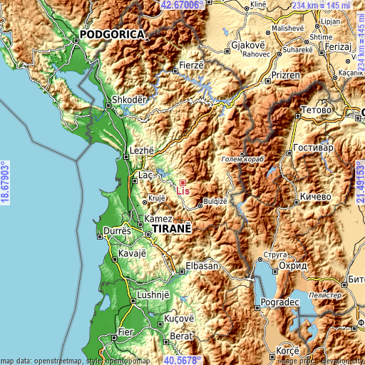 Topographic map of Lis