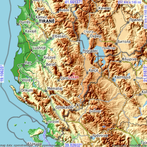 Topographic map of Lekas
