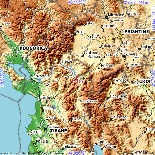 Topographic map of Kolsh