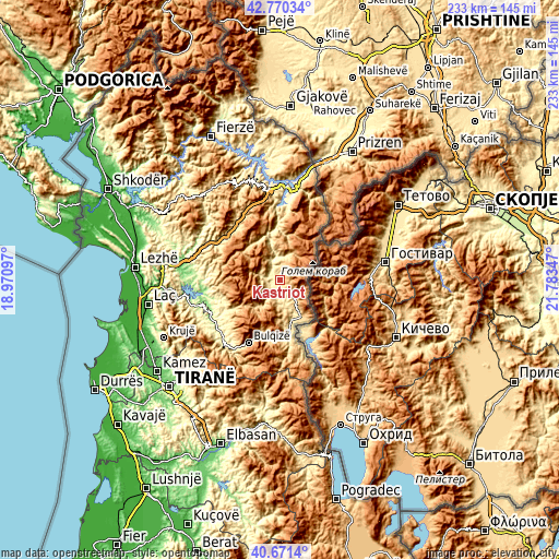 Topographic map of Kastriot