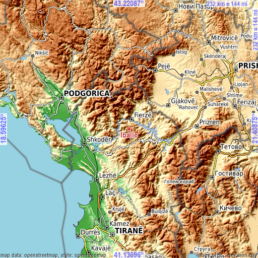 Topographic map of Iballë