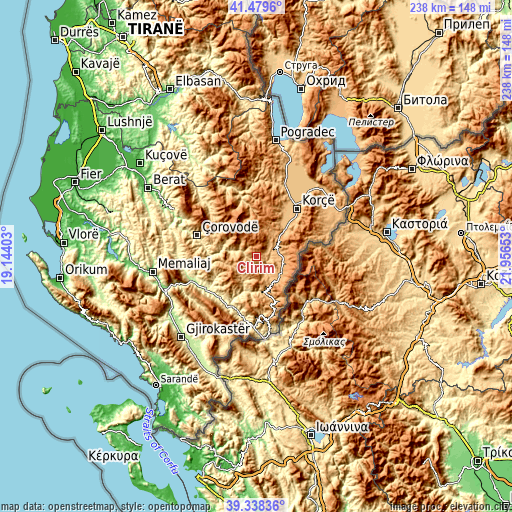 Topographic map of Çlirim