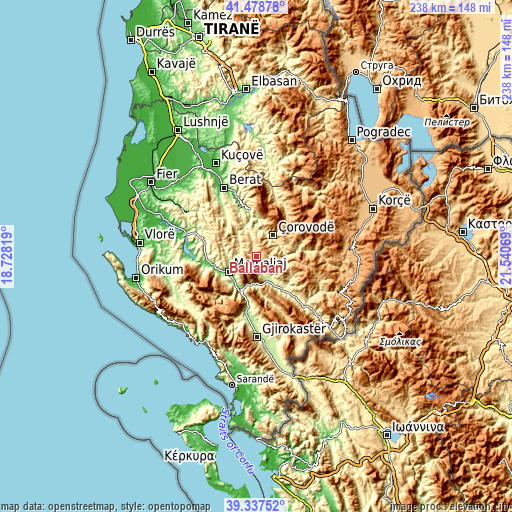 Topographic map of Ballaban