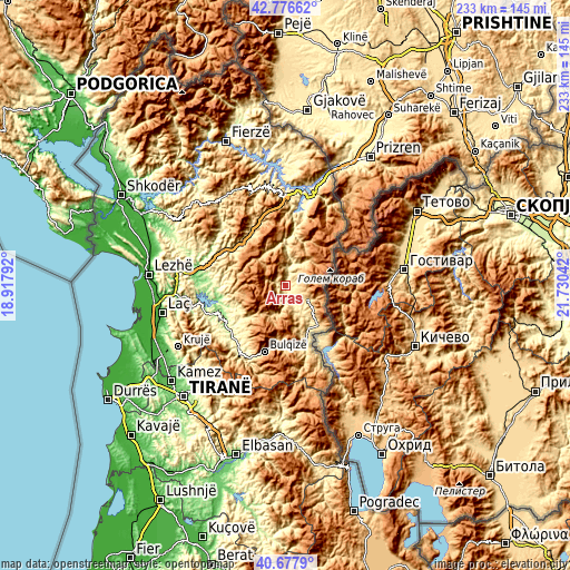 Topographic map of Arras