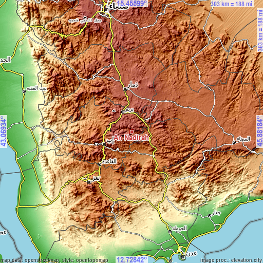 Topographic map of An Nādirah