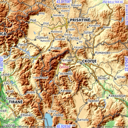 Topographic map of Zelino