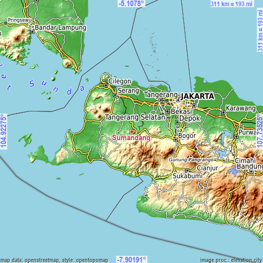 Topographic map of Sumandang