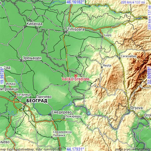 Topographic map of Veliko Središte