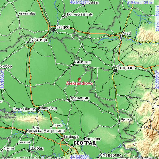 Topographic map of Aleksandrovo