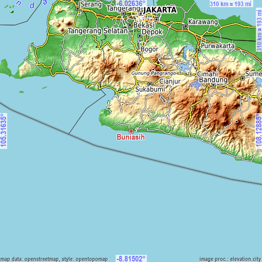 Topographic map of Buniasih