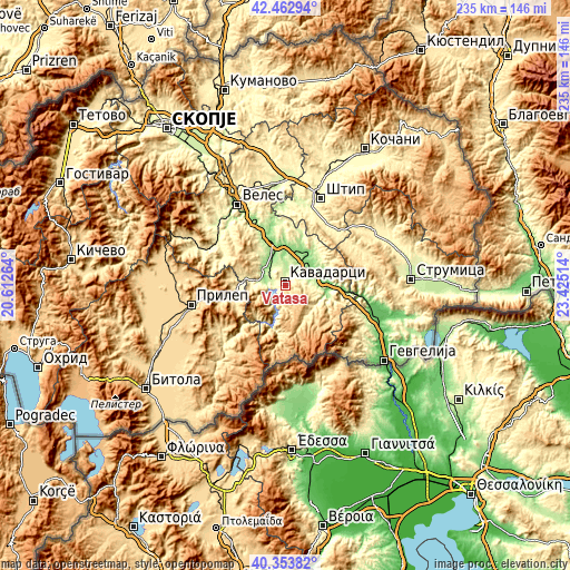 Topographic map of Vataša