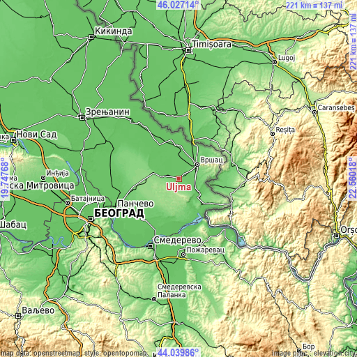 Topographic map of Uljma