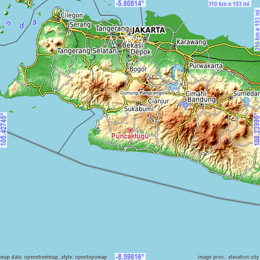 Topographic map of Puncaktugu