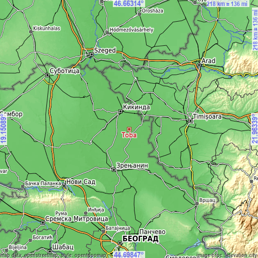 Topographic map of Toba