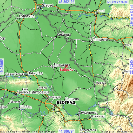 Topographic map of Sutjeska