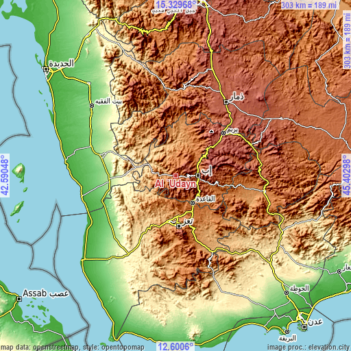 Topographic map of Al ‘Udayn
