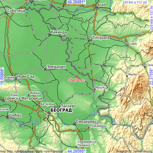 Topographic map of Stari Lec