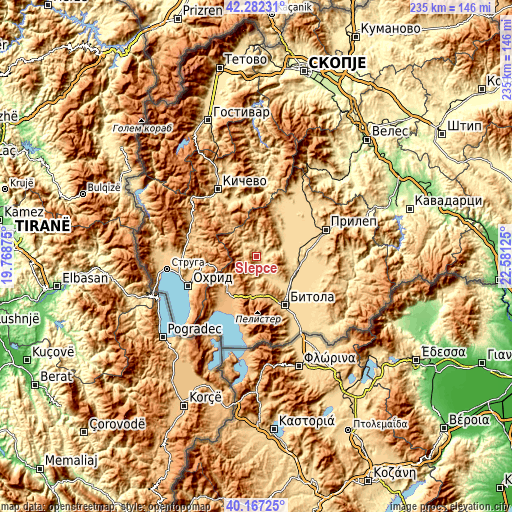 Topographic map of Slepče