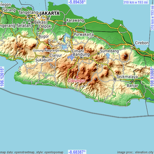 Topographic map of Cibungur