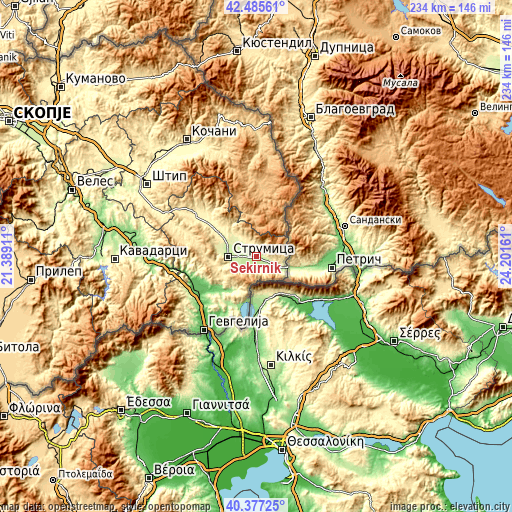 Topographic map of Sekirnik
