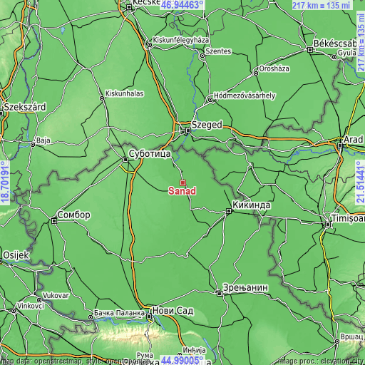 Topographic map of Sanad