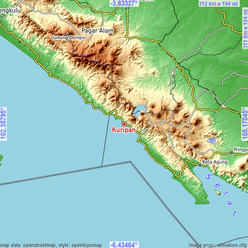Topographic map of Kuripan