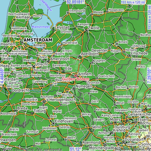 Topographic map of Gulden Bodem