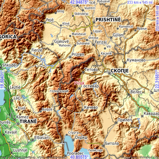 Topographic map of Pirok