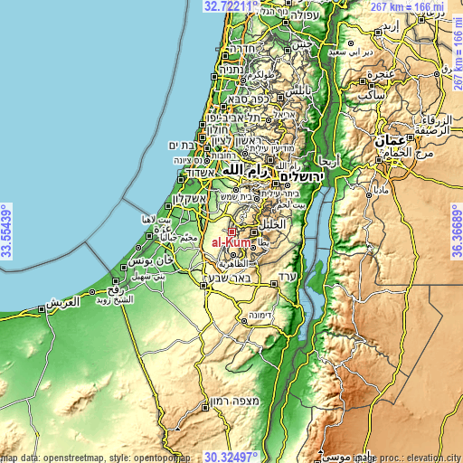 Topographic map of al-Kum