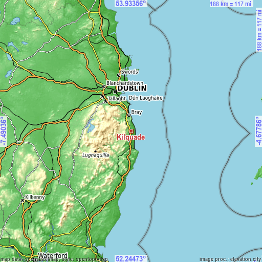 Topographic map of Kilquade