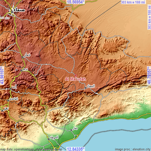 Topographic map of Āl Ma‘ūdah