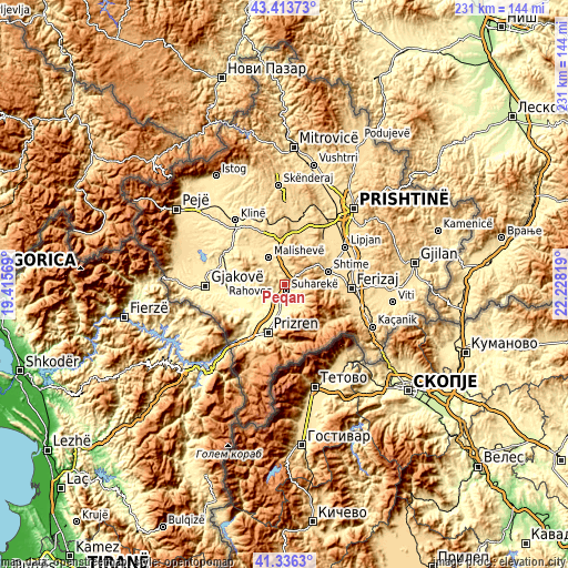 Topographic map of Peqan