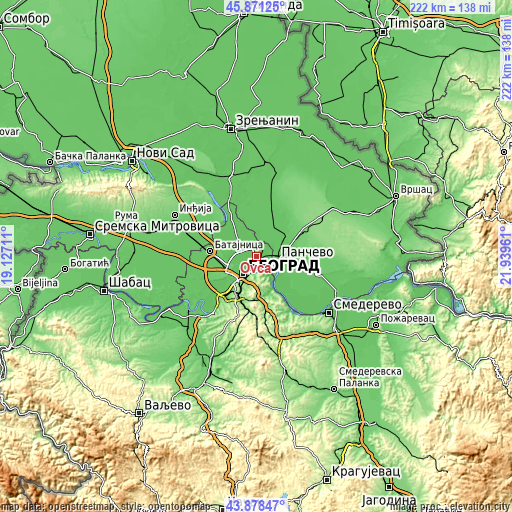 Topographic map of Ovča