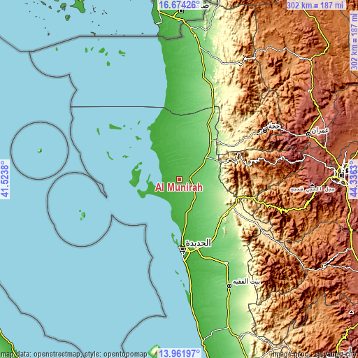 Topographic map of Al Munīrah