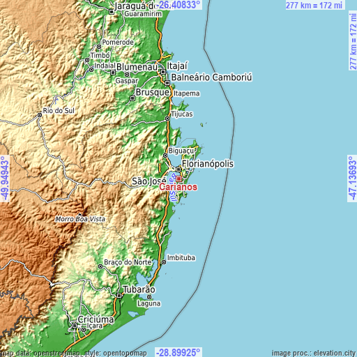Topographic map of Carianos