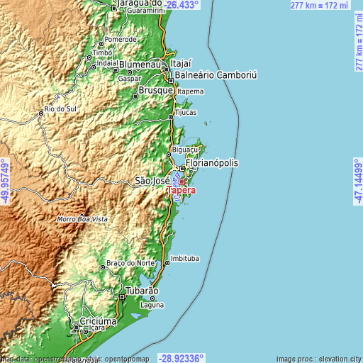 Topographic map of Tapera