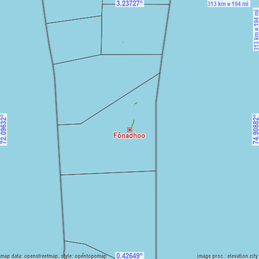 Topographic map of Fonadhoo
