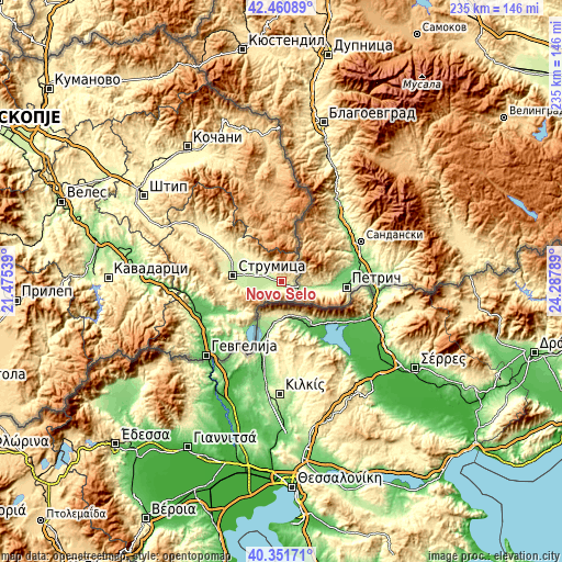 Topographic map of Novo Selo