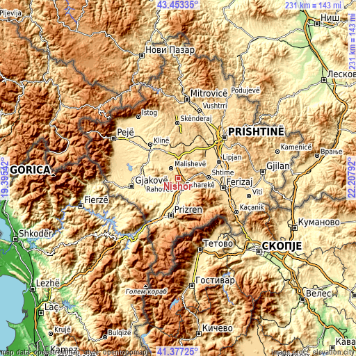 Topographic map of Nishor