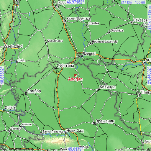 Topographic map of Adorjan