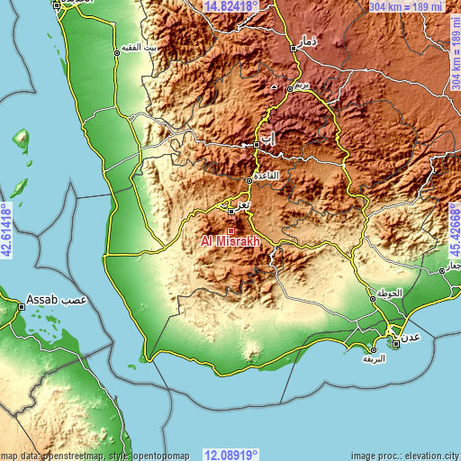 Topographic map of Al Misrākh