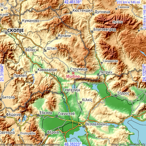 Topographic map of Murtino