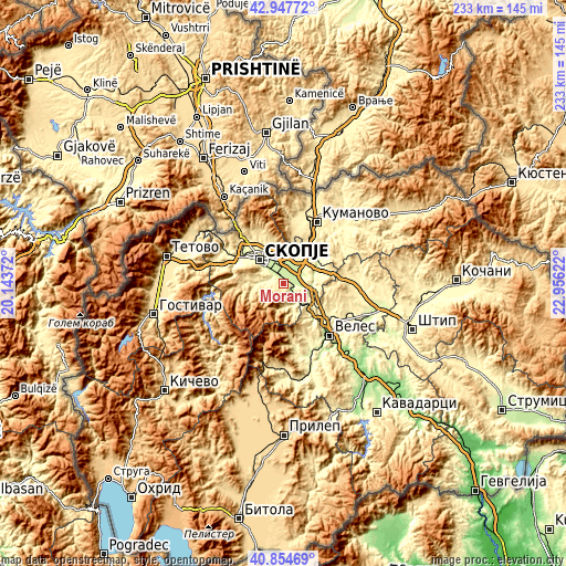 Topographic map of Morani