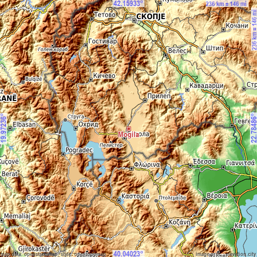 Topographic map of Mogila
